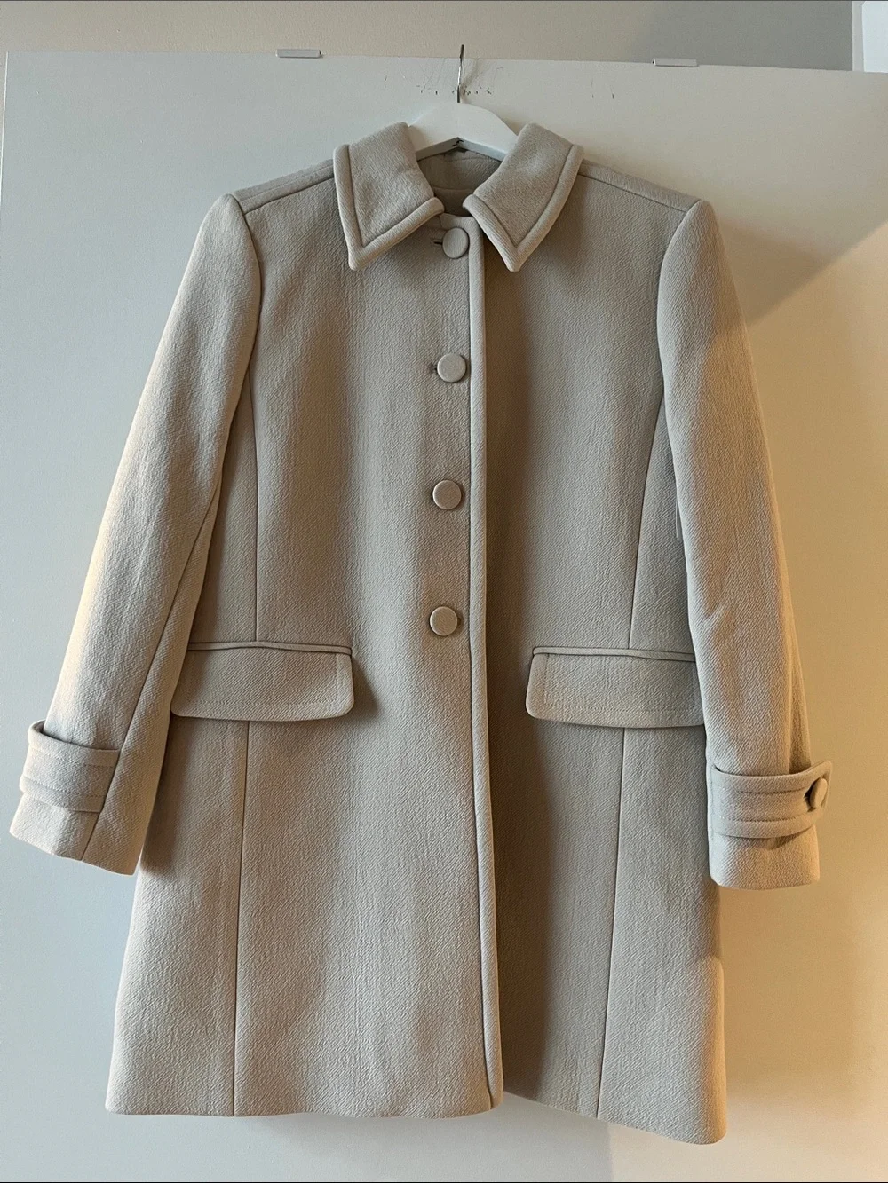 NWT J.Crew | Salon coat in Italian double-cloth wool | Oatmeal Ivory | Size 6